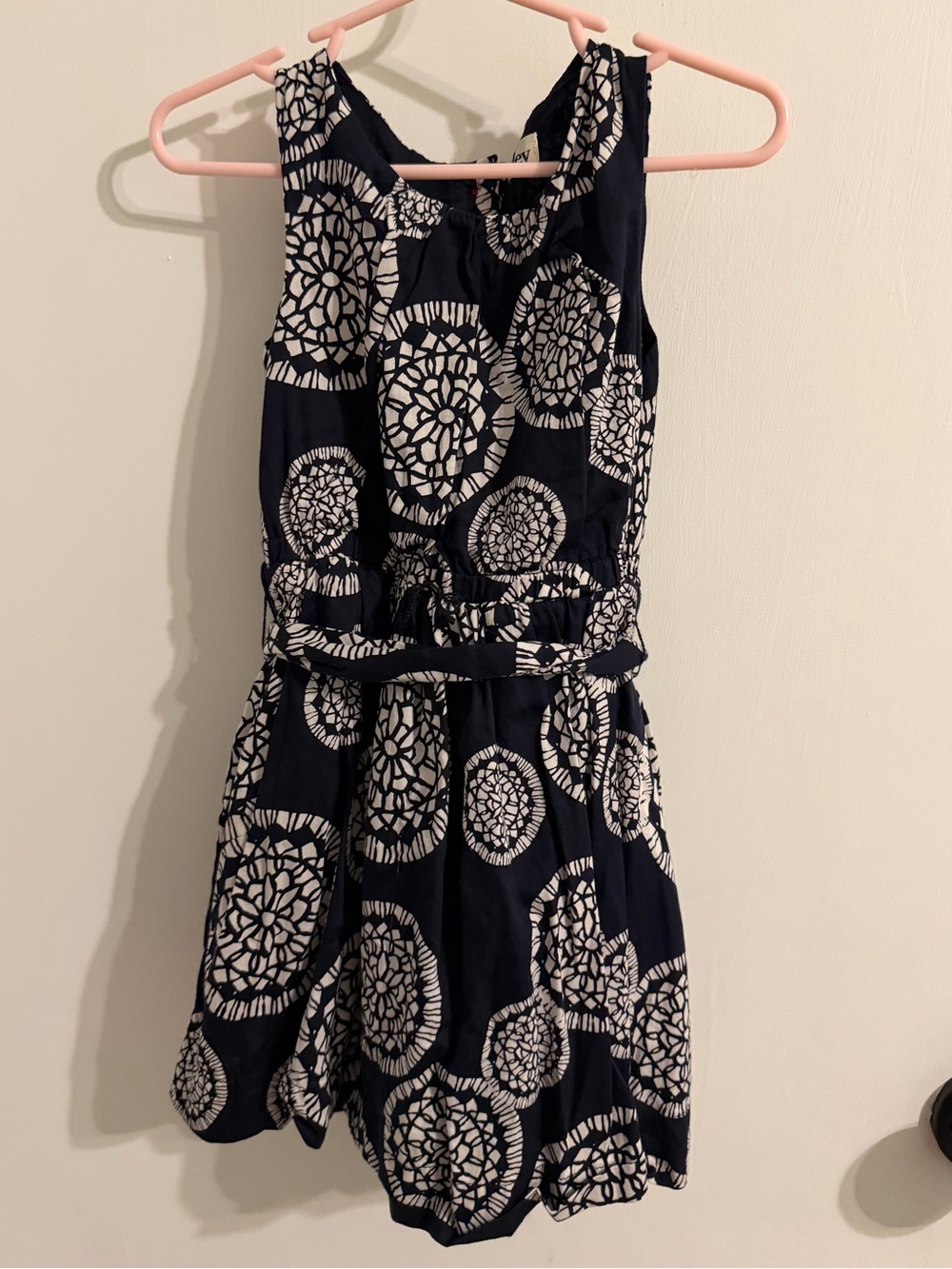 Hatley Navy and White Printed Sleeveless Kids Dress